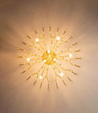 Solara Chandelier Antique Brass Starburst
