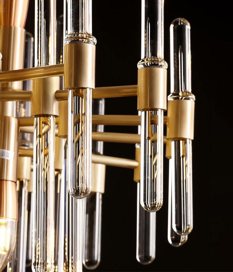 Solara Chandelier Antique Brass Starburst