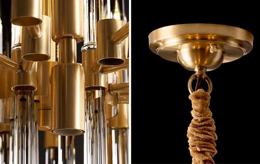Solara Chandelier Antique Brass Starburst