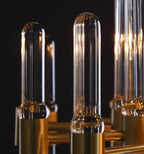 Solara Chandelier Antique Brass Starburst