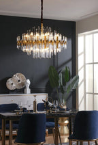 Solara Chandelier Antique Brass Starburst