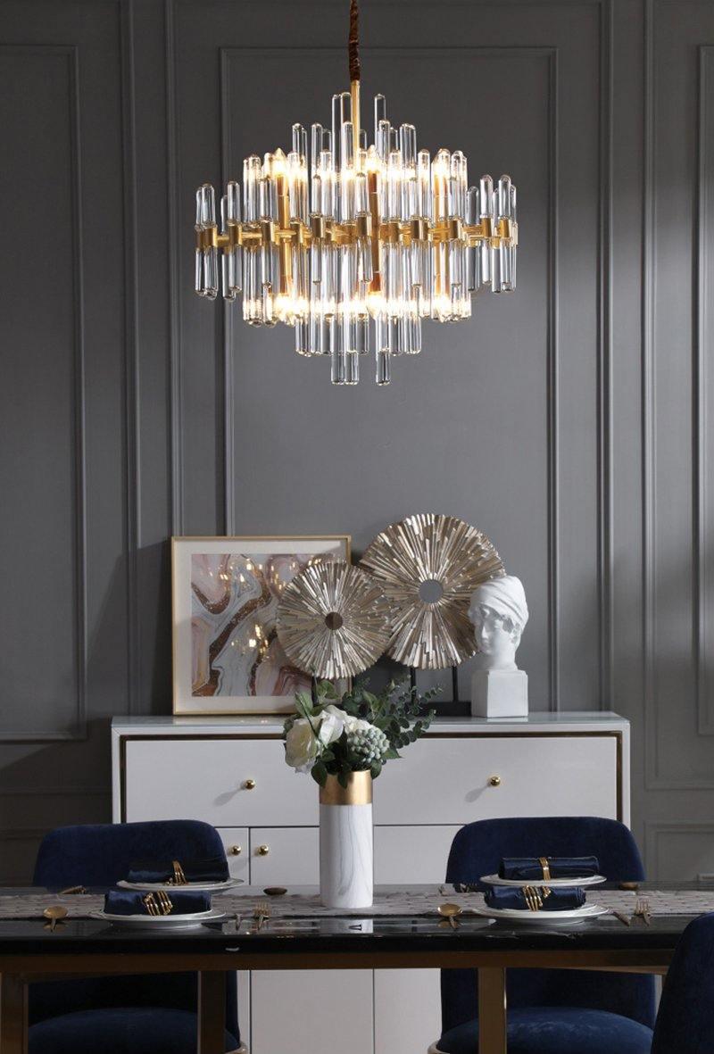 Solara Chandelier Antique Brass Starburst