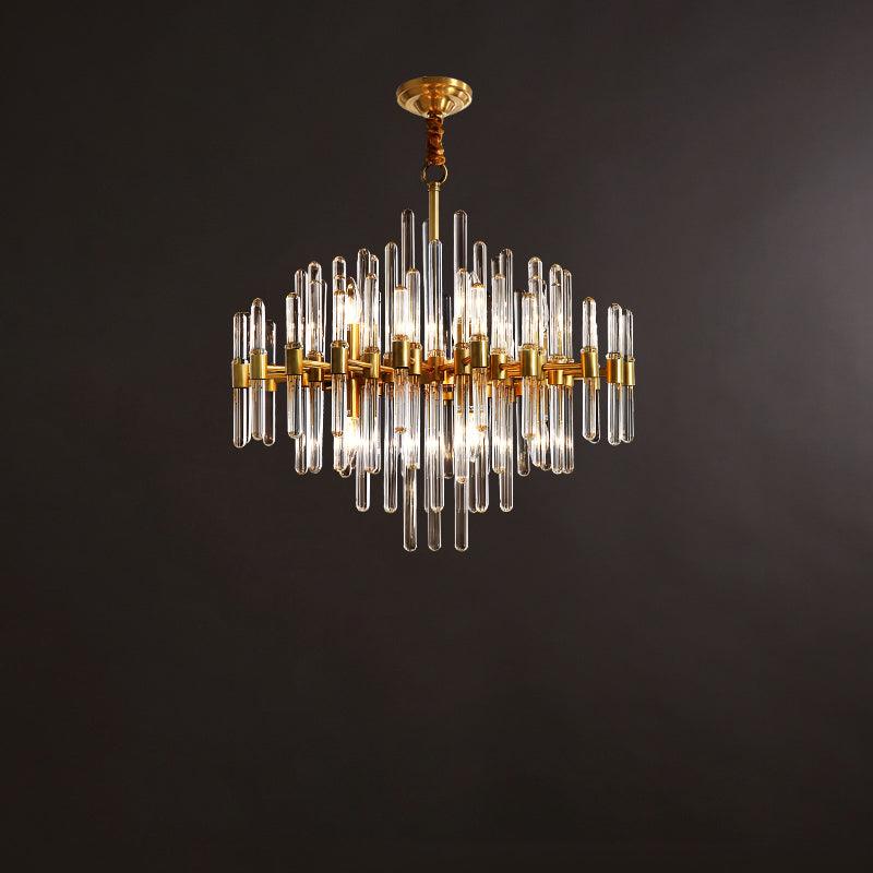Solara Chandelier Antique Brass Starburst