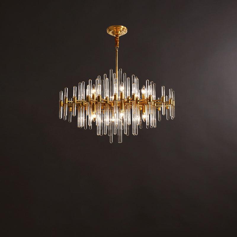 Solara Chandelier Antique Brass Starburst