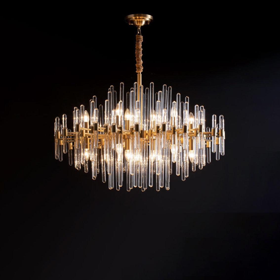Solara Chandelier Antique Brass Starburst
