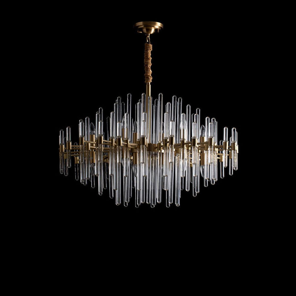 Solara Chandelier Antique Brass Starburst