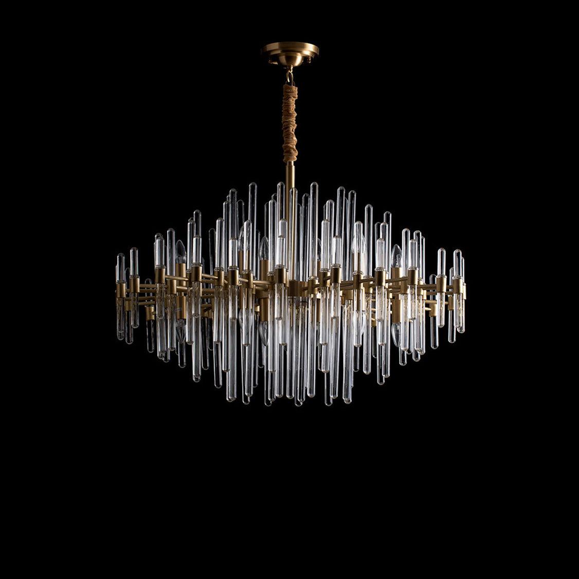 Solara Chandelier Antique Brass Starburst