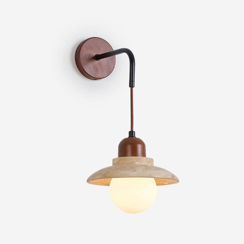 Ritta Sculptural Travertine Wall Lamp