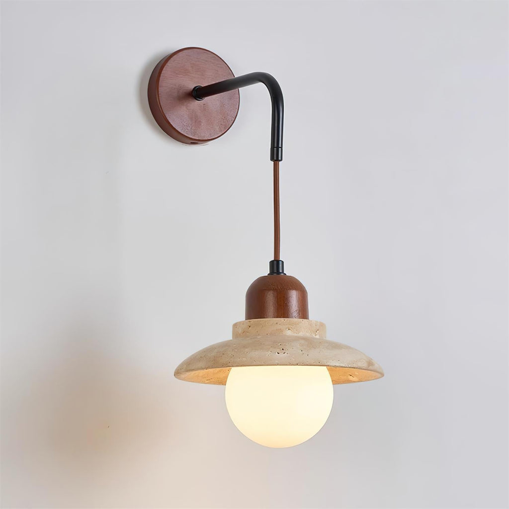 Ritta Sculptural Travertine Wall Lamp