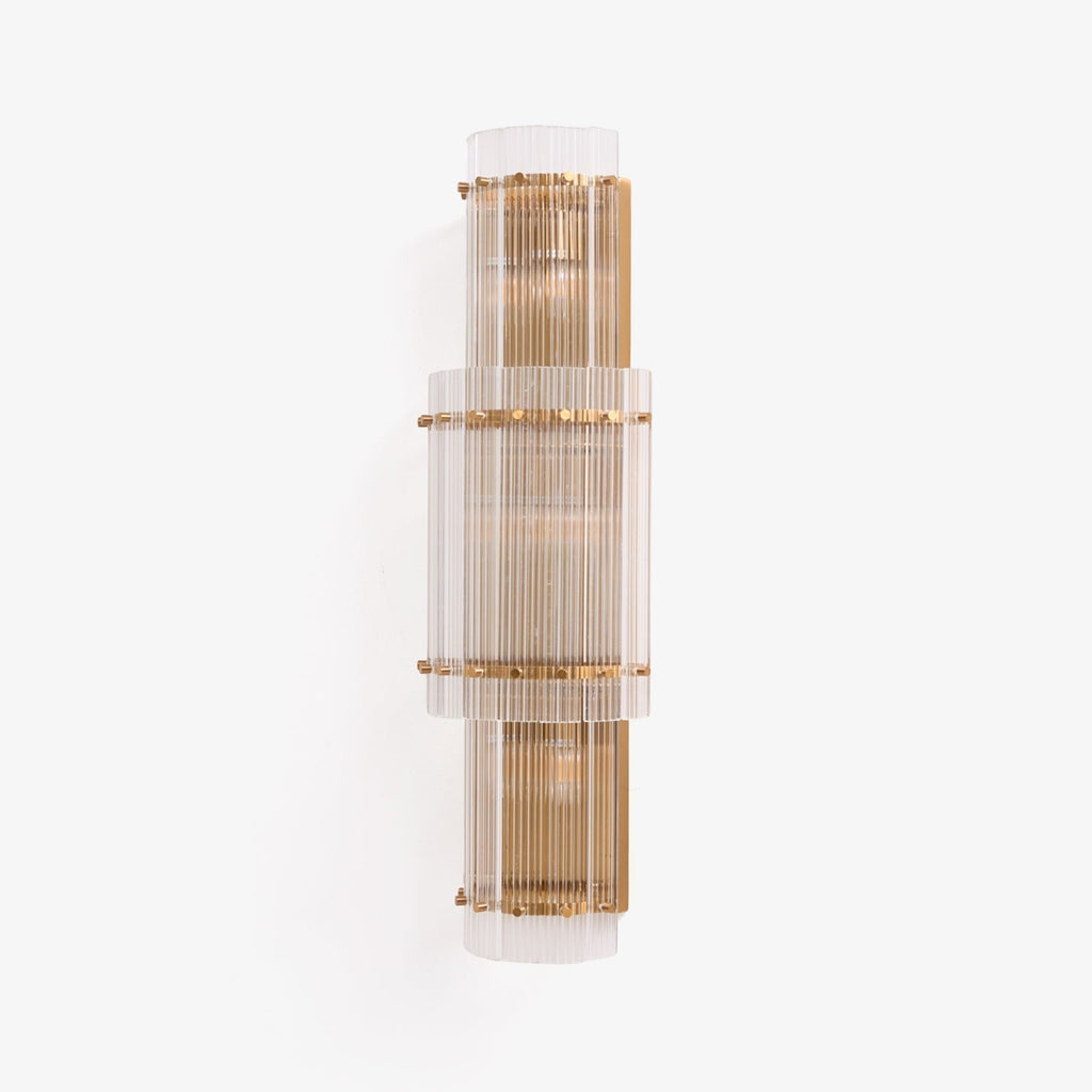 Aurora Wall Light Layered Glass Rods Copper Modern Vertical