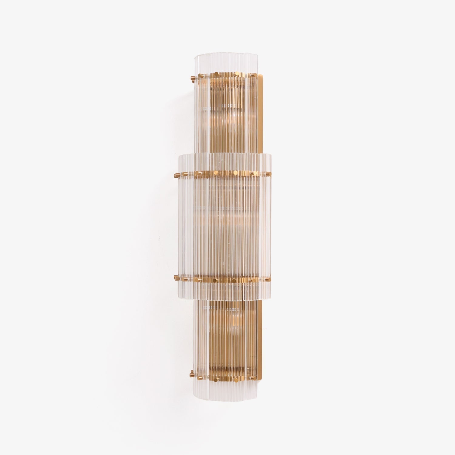 Aurora Wall Light Layered Glass Rods Copper Modern Vertical