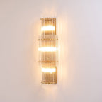 Aurora Wall Light Layered Glass Rods Copper Modern Vertical