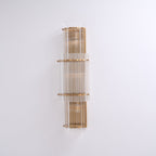 Aurora Wall Light Layered Glass Rods Copper Modern Vertical