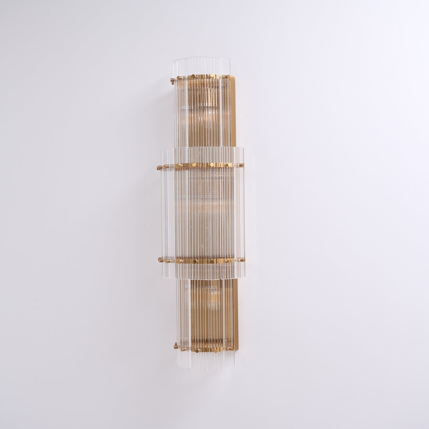 Aurora Wall Light Layered Glass Rods Copper Modern Vertical