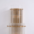 Aurora Wall Light Layered Glass Rods Copper Modern Vertical
