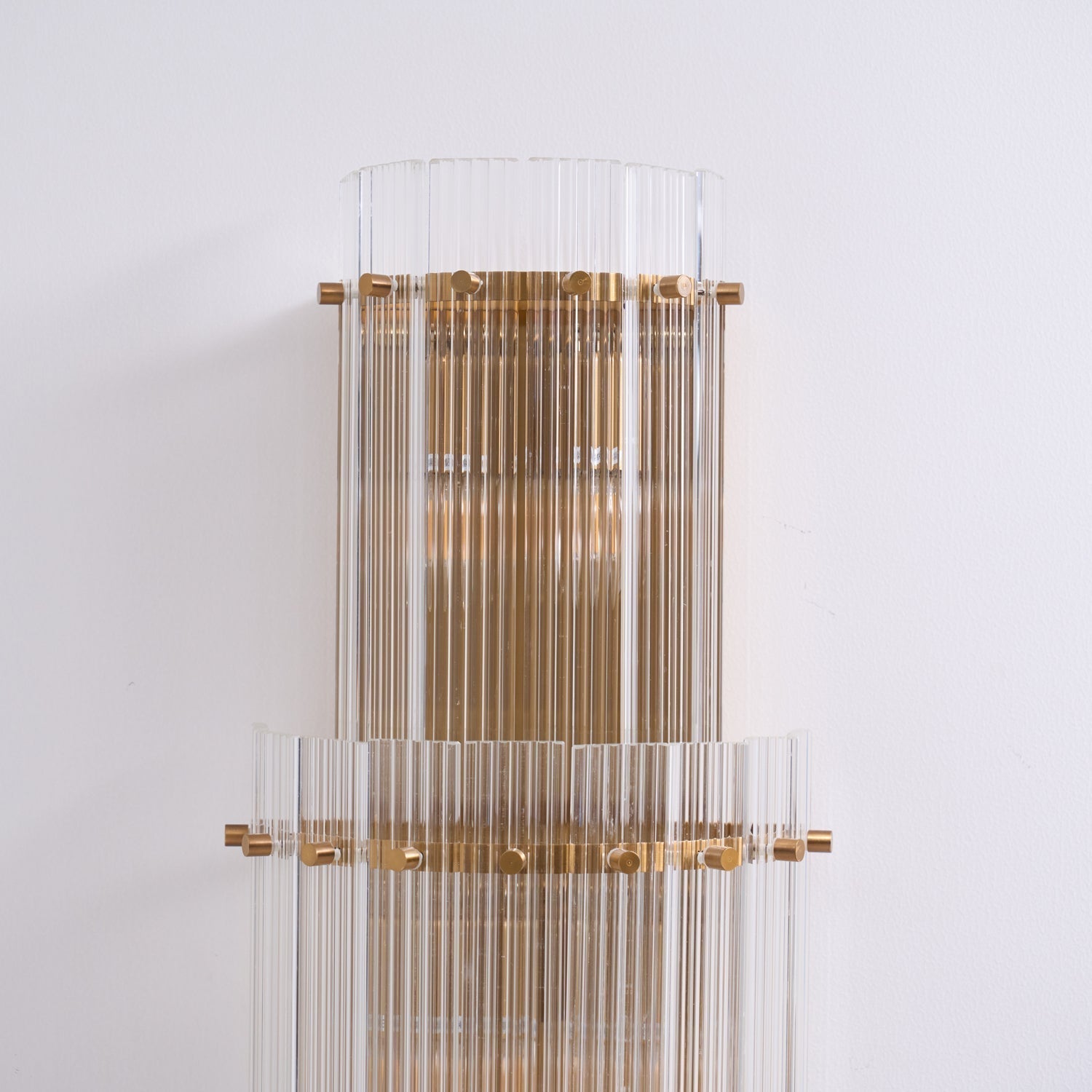 Aurora Wall Light Layered Glass Rods Copper Modern Vertical