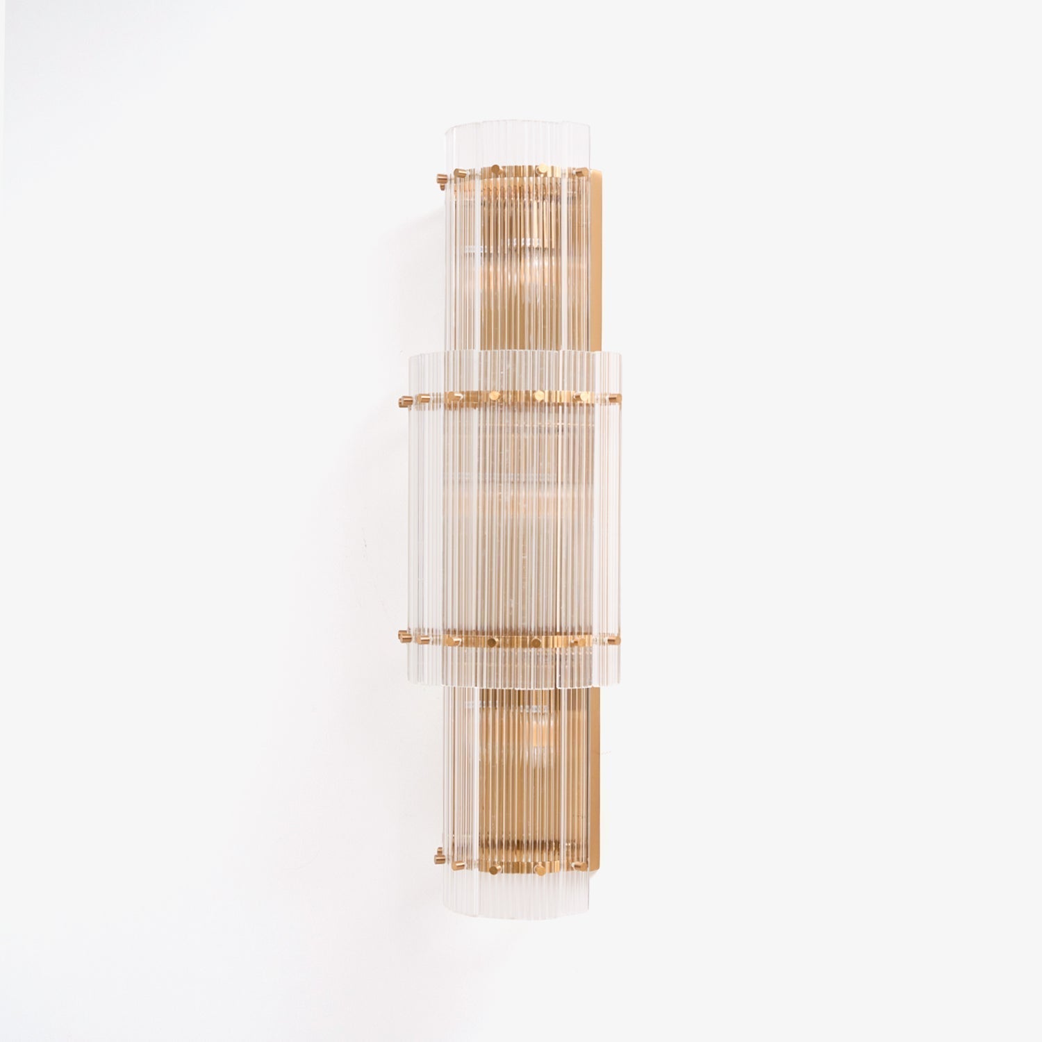 Aurora Wall Light Layered Glass Rods Copper Modern Vertical