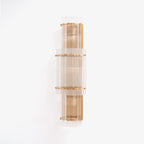 Aurora Wall Light Layered Glass Rods Copper Modern Vertical