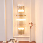 Aurora Wall Light Layered Glass Rods Copper Modern Vertical