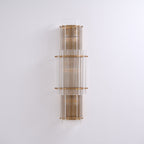 Aurora Wall Light Layered Glass Rods Copper Modern Vertical