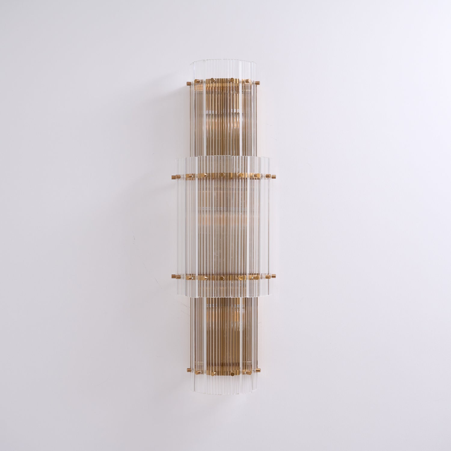 Aurora Wall Light Layered Glass Rods Copper Modern Vertical