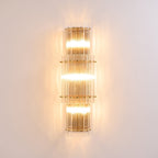 Aurora Wall Light Layered Glass Rods Copper Modern Vertical