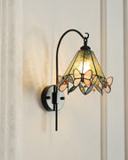 Tiffany Wall Lamp  Glass Butterfly Art
