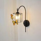 Tiffany Wall Lamp  Glass Butterfly Art