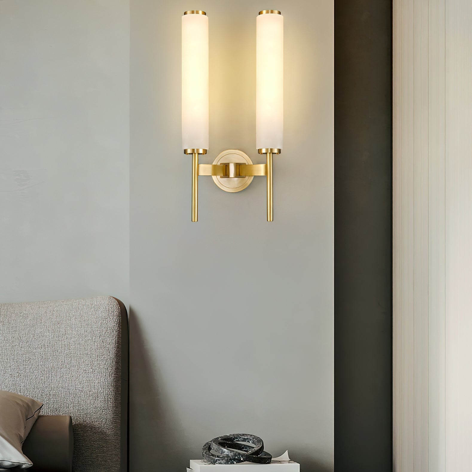 Kristy Art Deco  Alabaster  Wall Lamp