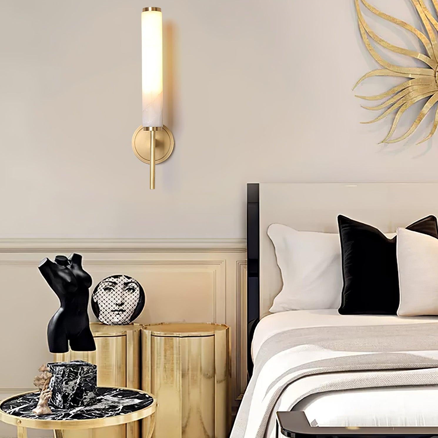 Jern Art Deco Alabaster Wall Lamp