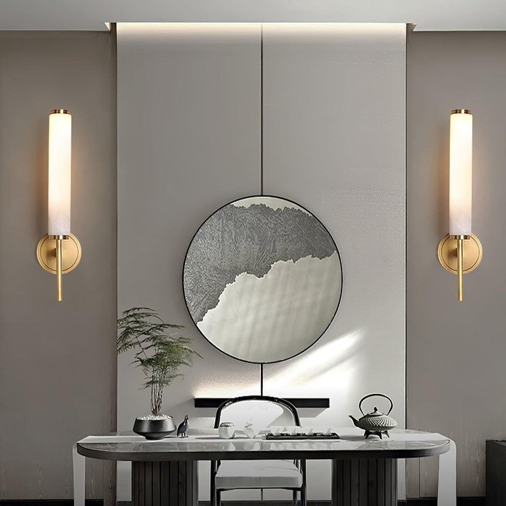 Jern Art Deco Alabaster Wall Lamp