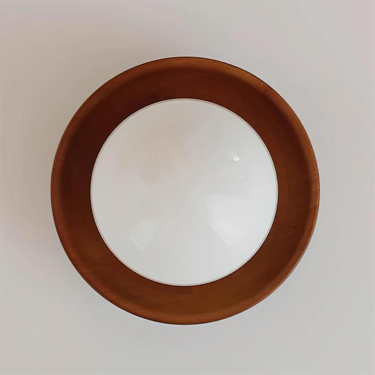 Ceiling Light Globe Opal Glass Modern Brass Walnut Accent Flush Mount