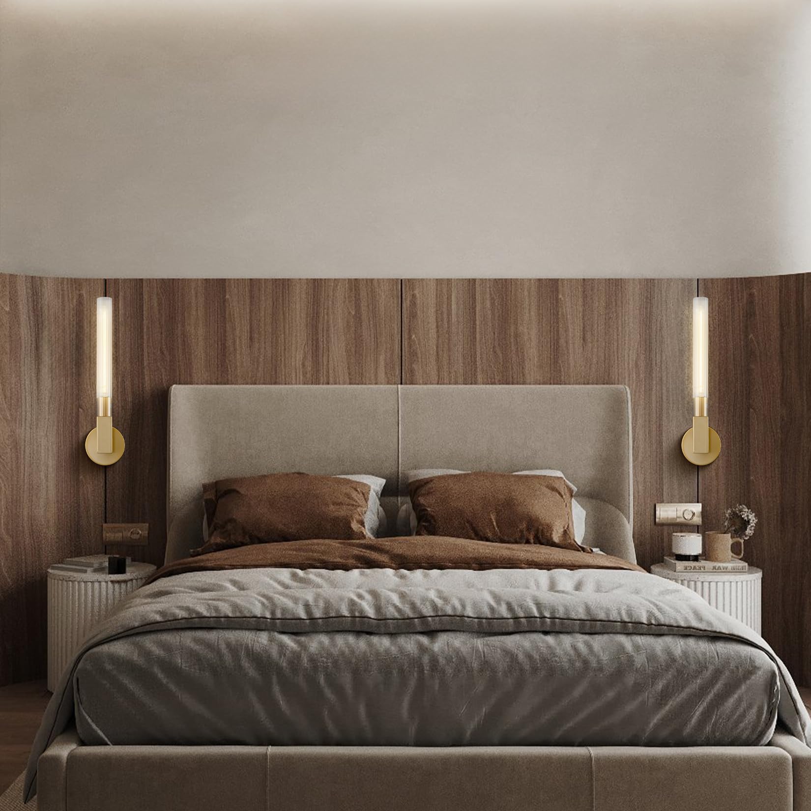 Kristy Indoor Wall Lamp Glass  Brass Mid-century Restaurant Bedroom