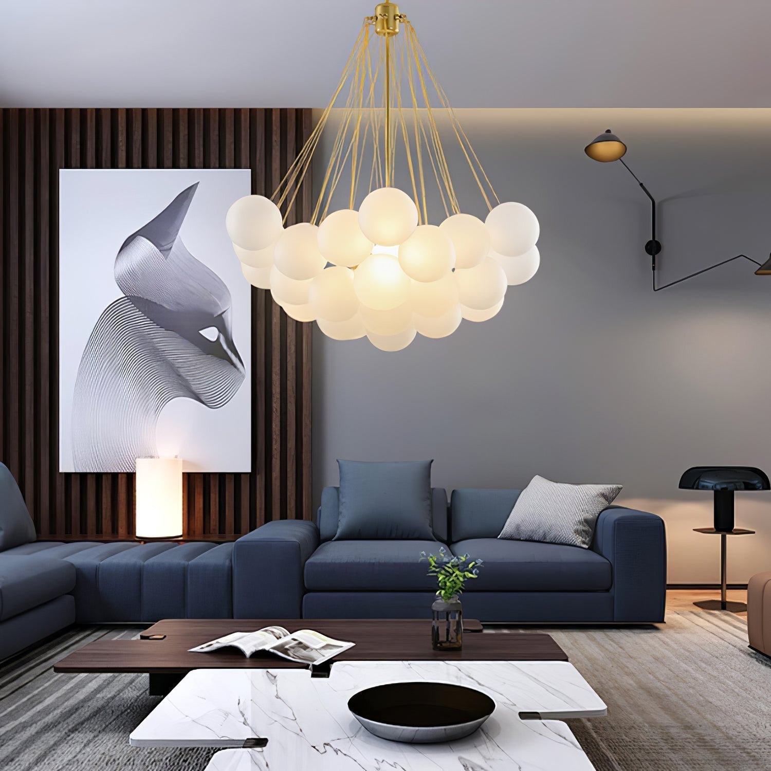 Fayne Glass Globe Pendant Light Bubble