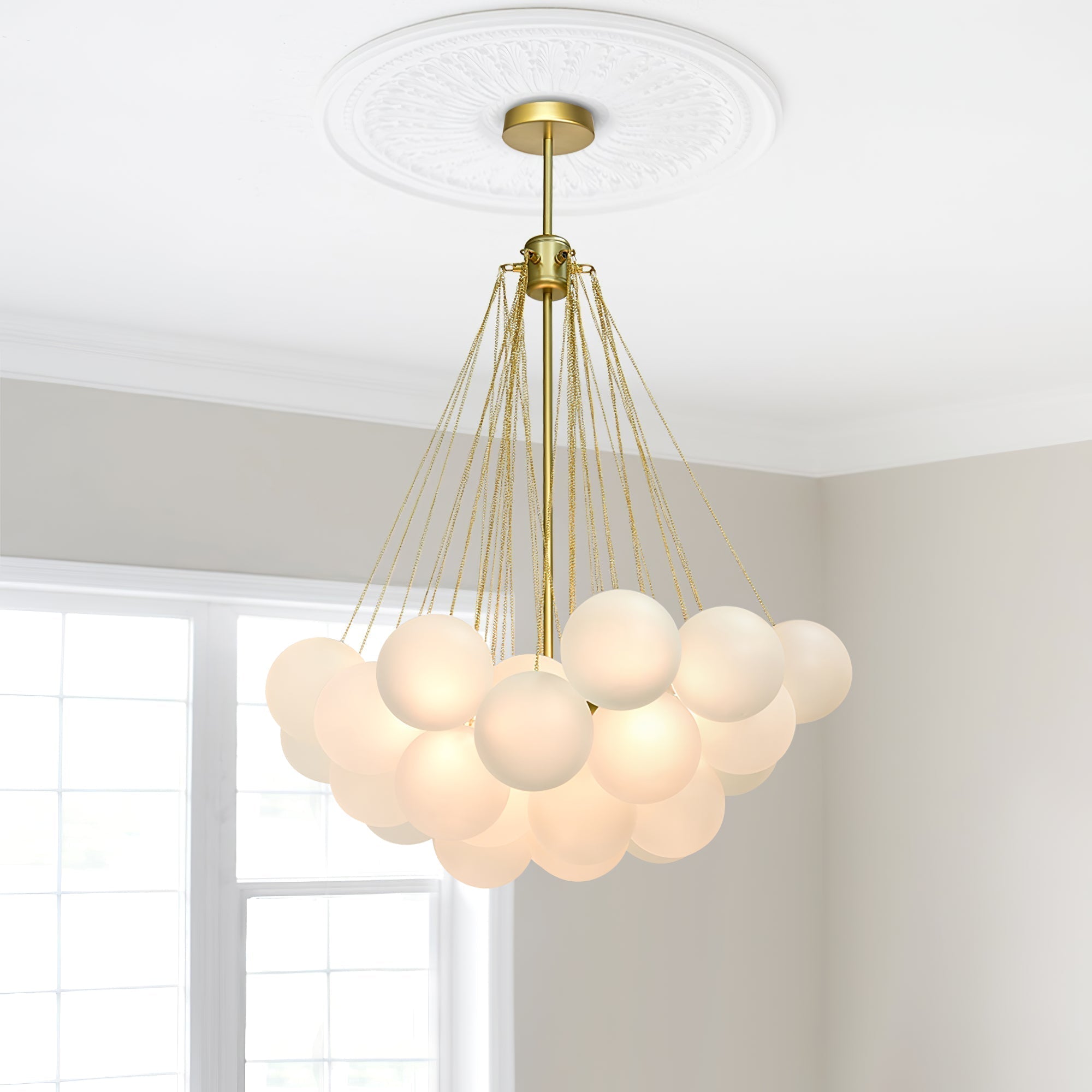 Fayne Glass Globe Pendant Light Bubble