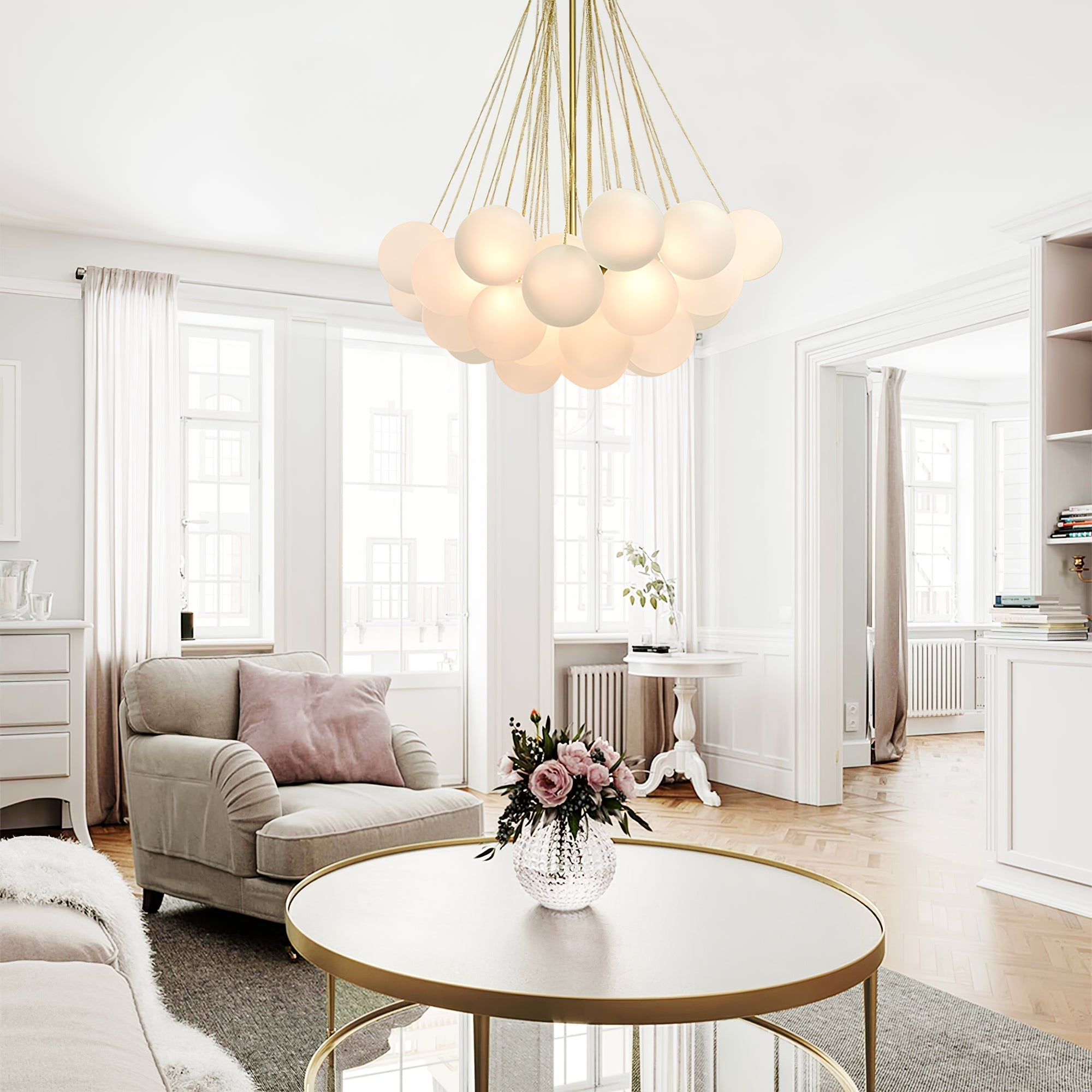 Fayne Glass Globe Pendant Light Bubble