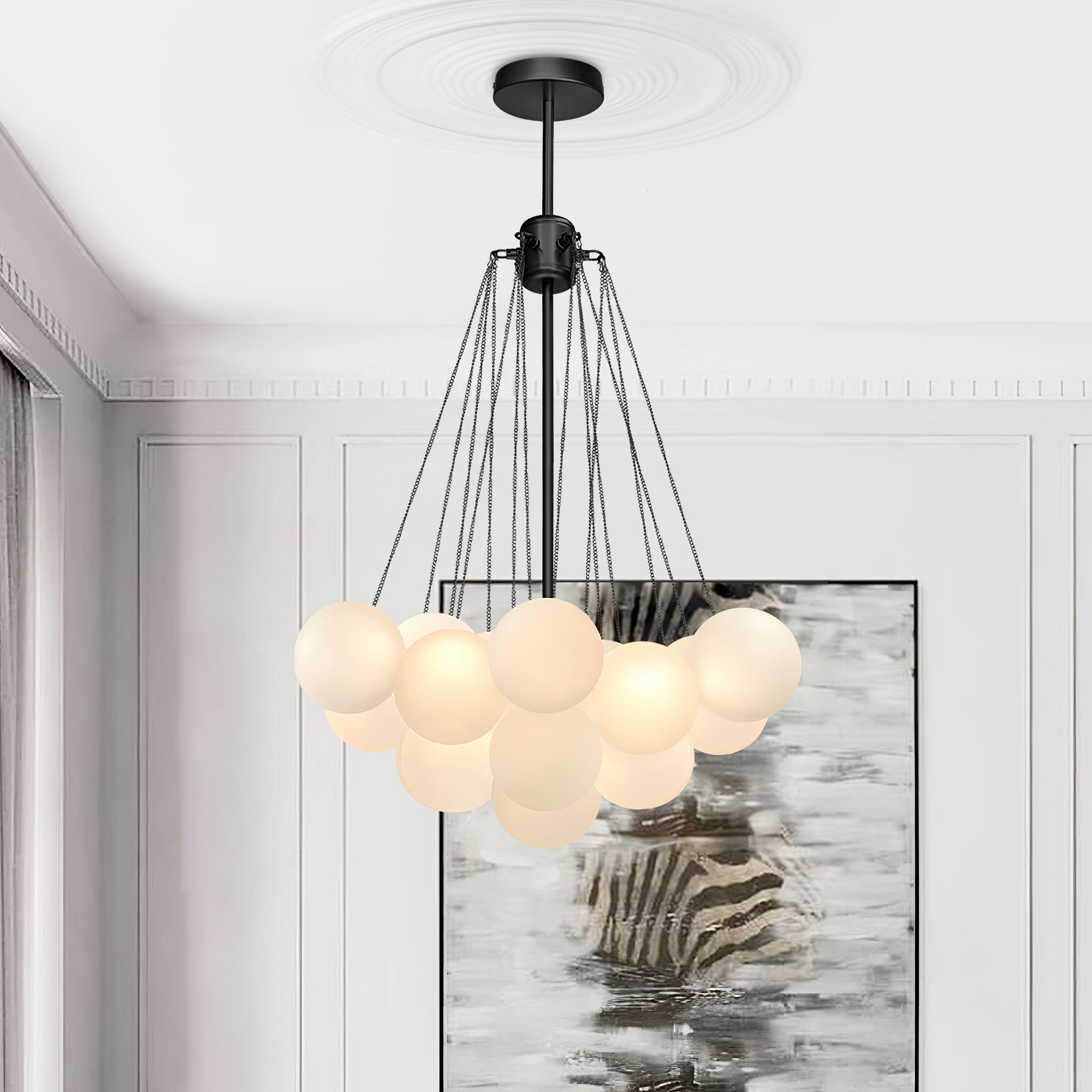 Fayne Glass Globe Pendant Light Bubble