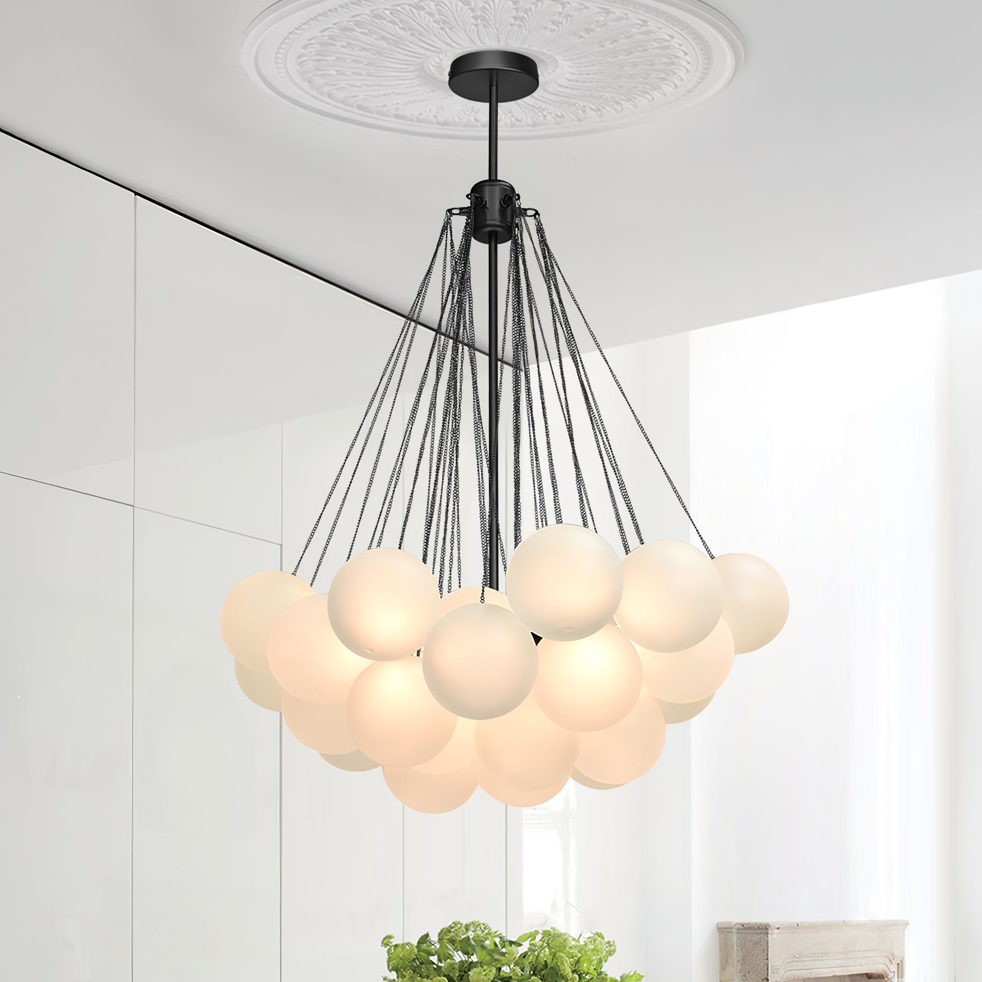 Fayne Glass Globe Pendant Light Bubble