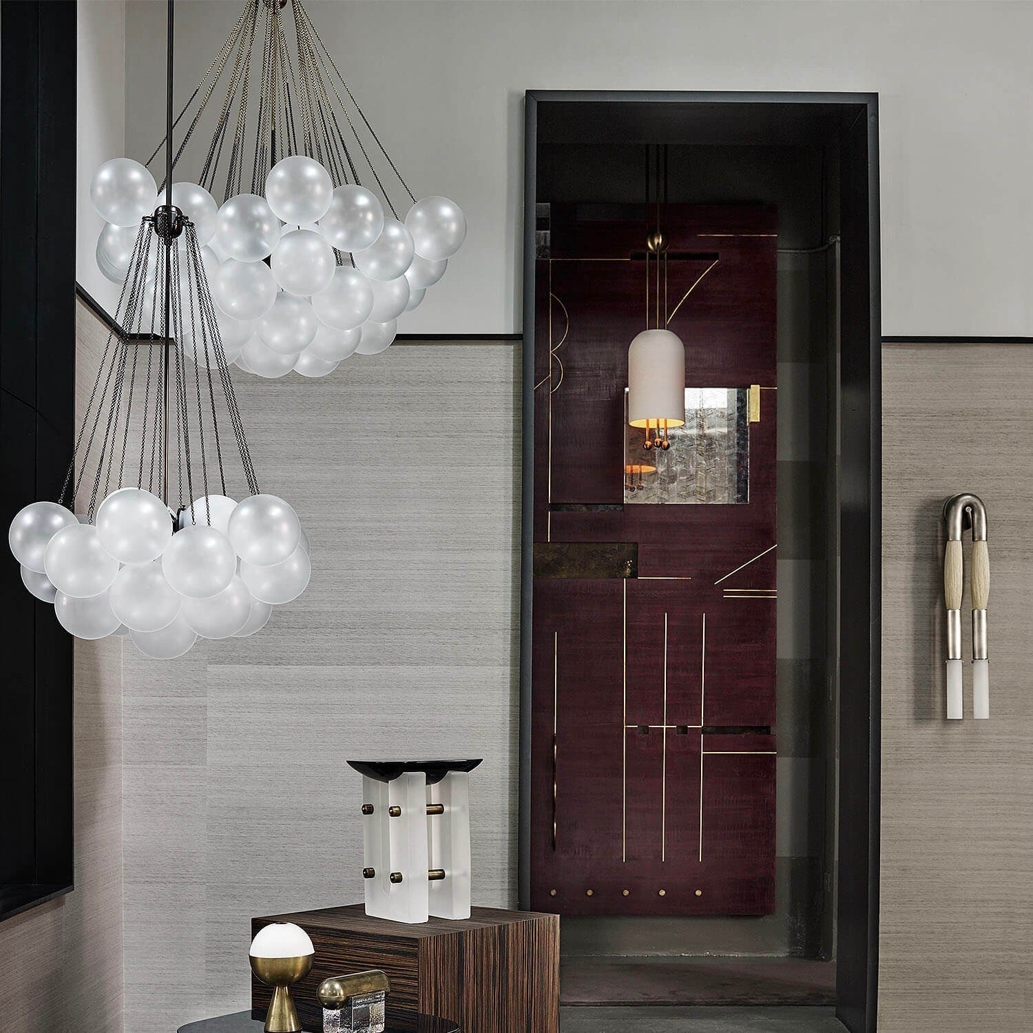Fayne Glass Globe Pendant Light Bubble
