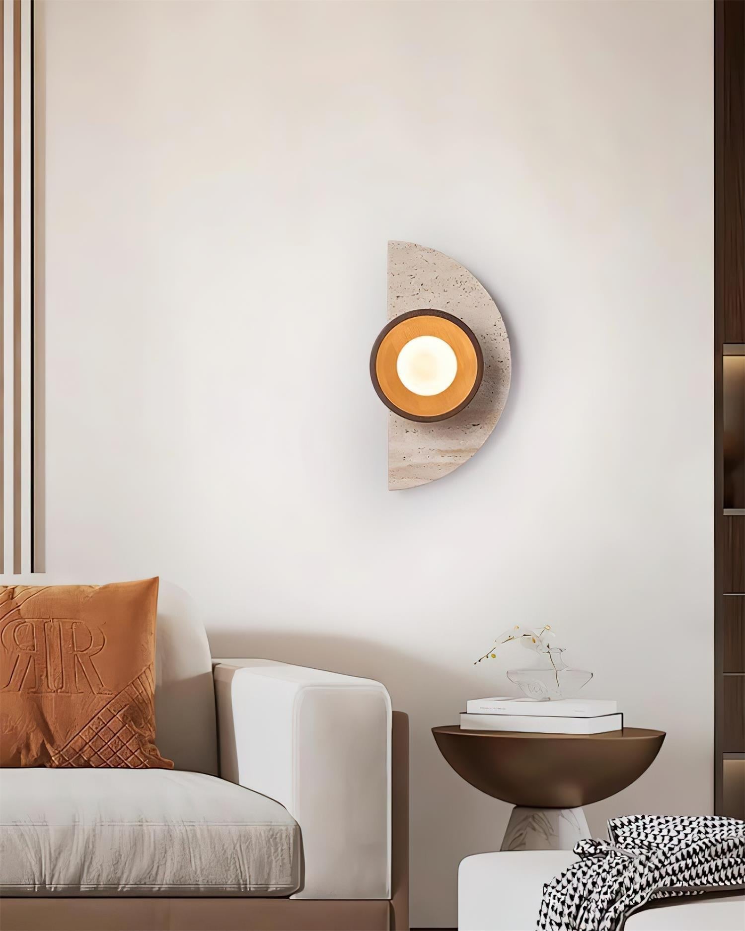 Solaro Wall Lamp Travertine Half-moon  Design