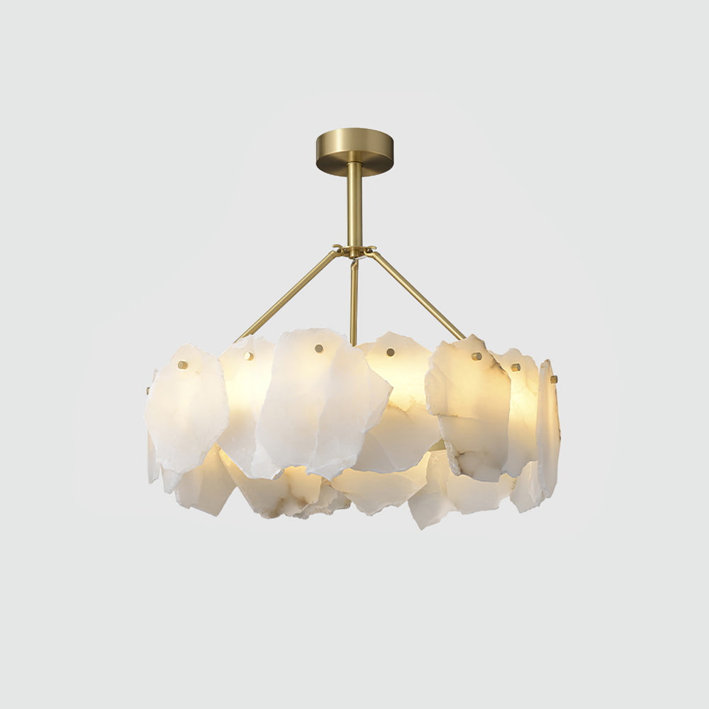 Burton Chandelier Alabaster Layered Halo