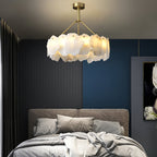 Burton Chandelier Alabaster Layered Halo