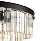 Arisha Modern LED Decorative Luxury Pendant Light Crystal Metal Black/Gold Ring Bedroom/Living Room