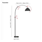 Mira Modern Arc Metal Floor Lamp, Black/Red/Yellow