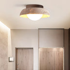 Ashaionis Disc-Dome Travertine Ceiling Light