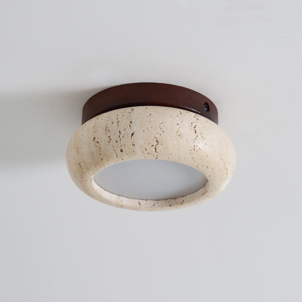Ritta Mini Donut   Travertine Ceiling Light