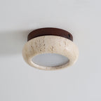 Ritta Mini Donut   Travertine Ceiling Light