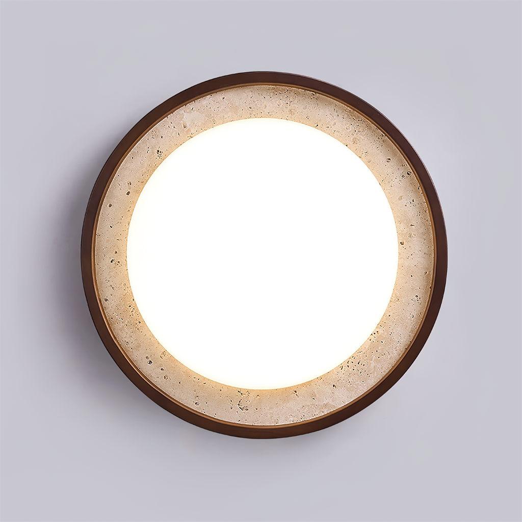 Ritta Sculptural Travertine Ceiling Lamp