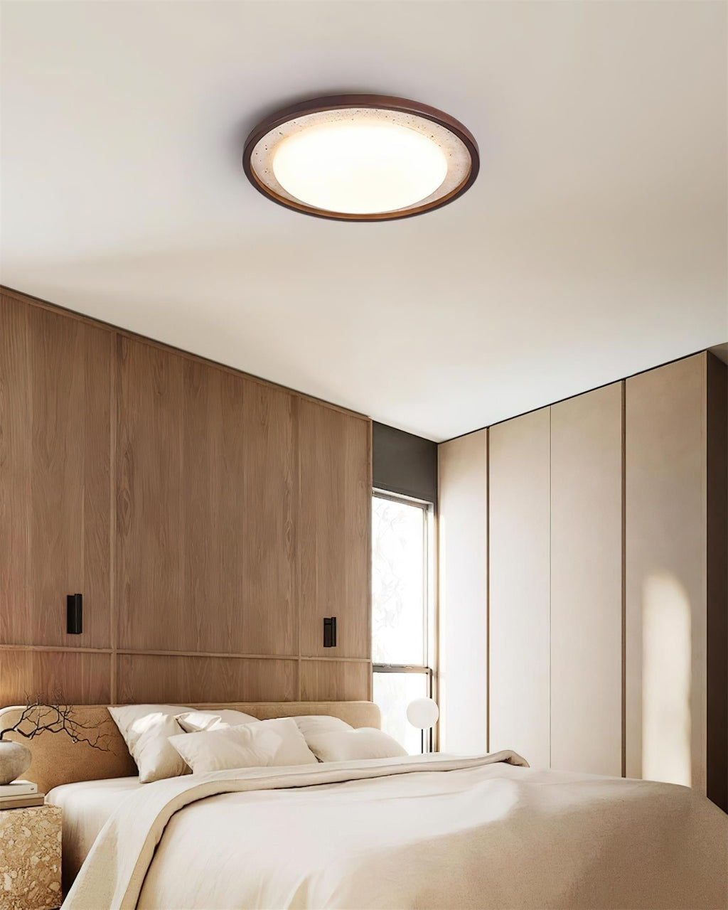 Ritta Sculptural Travertine Ceiling Lamp