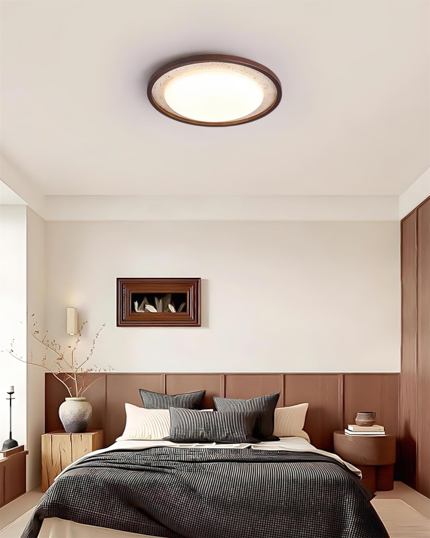 Ritta Sculptural Travertine Ceiling Lamp